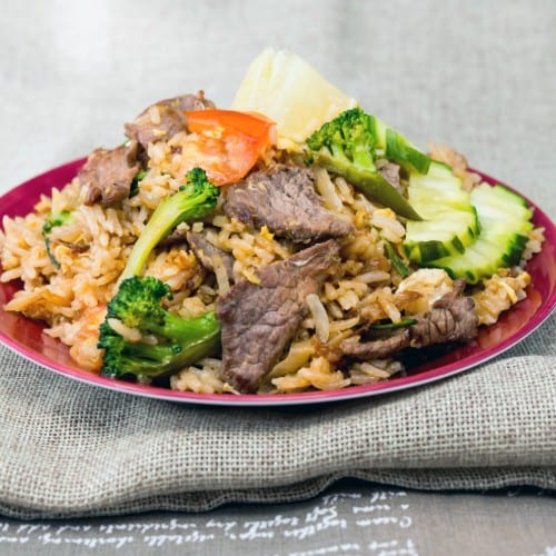 S4 Sizzling Beef W/ Fried Rice - Bo Luc Lac.